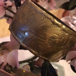 Vintage engraved brass bangle